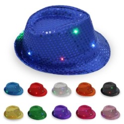 Retro disco hat - LED - glowing - with sequins / glitterHats & Caps