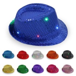 Retro disco hat - LED - glowing - with sequins / glitterHats & Caps