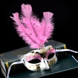 Modieus Venetiaans oogmasker - met veren - sexy vos - maskerades / HalloweenMaskers