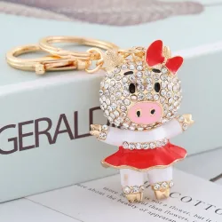 Piggy in minirok - kristal - sleutelhangerSleutelhangers