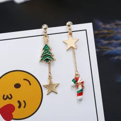 Kerstboom - sterren - oorbellenOorbellen