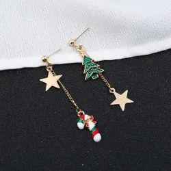 Kerstboom - sterren - oorbellenOorbellen