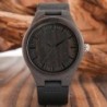 Zwart sandelhout horloge - leren band - cadeau voor vader - The Best DadHorloges