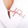 Medische broche - elektrocardiogram / stethoscoop / hart - met kristalBroches