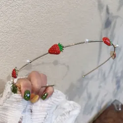 Metalen hoepel haarband - met fruit / parelsHaarspelden