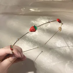 Metal hoop hair band - with fruits / pearlsHair clips
