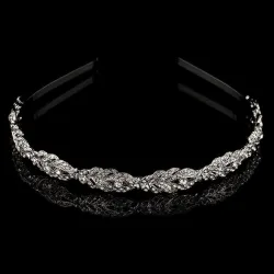 Luxurious crystal tiara - headband - flower leaf patternHair
