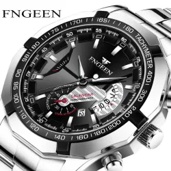Luxe herenhorloge - lichtgevend - kalender - waterdicht - roestvrij staalHorloges