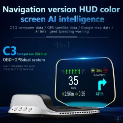 Autonavigatie - boordcomputer - OBD2 - GPS - snelheidsmeter - head-up displayDiagnose