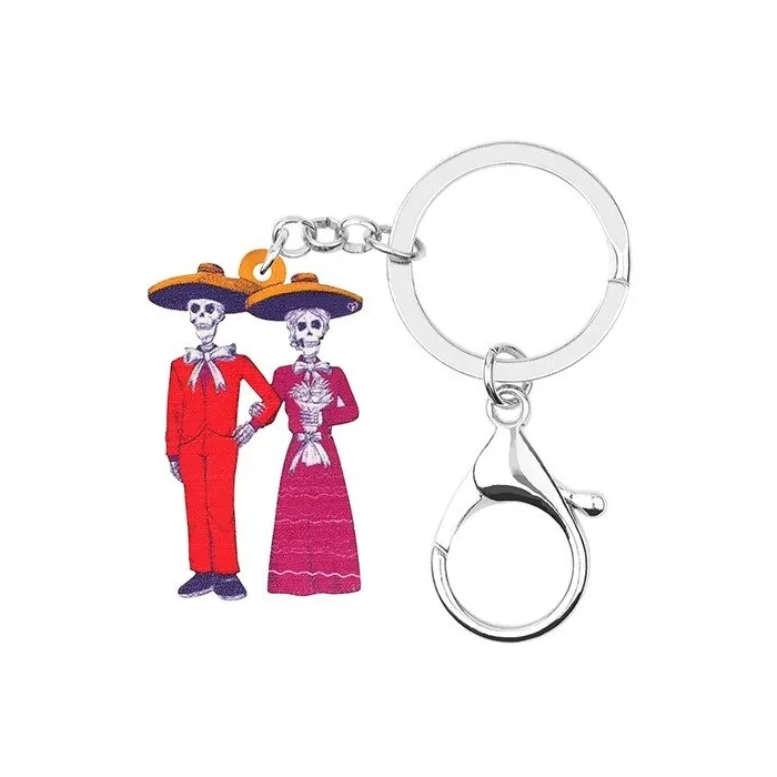Acryl Halloween-skeletpaar - sleutelhangerSleutelhangers