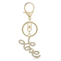Gouden sleutelhanger - Crystal LOVE-lettersSleutelhangers