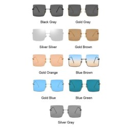 Fashionable oversized square sunglasses - retro big semi-rimlessSunglasses