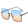 Fashionable oversized square sunglasses - retro big semi-rimlessSunglasses