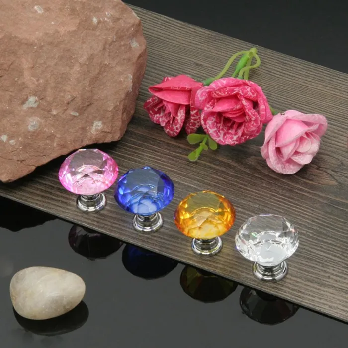 Elegante meubelknoppen - glas ruitvormMeubels