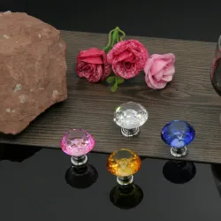 Elegante meubelknoppen - glas ruitvormMeubels