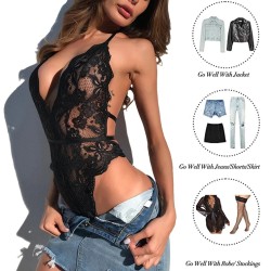 Transparent lace bodysuit - sexy lingerieLingerie