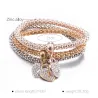 Elegante driedelige armband - met kristallen hartjes - zilver - goud - roségoudArmbanden