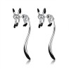 Elegant drop earrings - little fox - black enamel - silver - gold - rose golEarrings