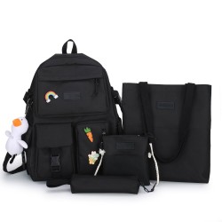Rugzak - etui - schoudertas - handtas - met sleutelhanger met dierenhanger - set van 4 stuksSets
