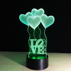 3D acrylaat lamp - touch panel - afstandsbediening - LOVE / hartjesVerlichting