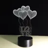 3D acrylaat lamp - touch panel - afstandsbediening - LOVE / hartjesVerlichting