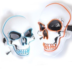 LED face mask - glowing skull - Halloween - festivalsMasks