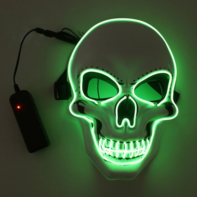 LED face mask - glowing skull - Halloween - festivalsMasks