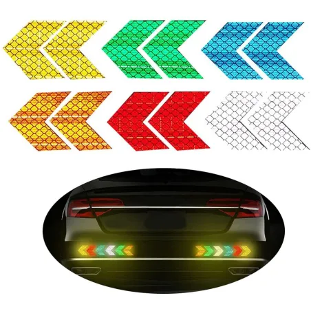 Reflecterende pijl - zelfklevende sticker - veiligheid - waarschuwing - voor auto's / motorfietsen / fietsen / kledingStickers