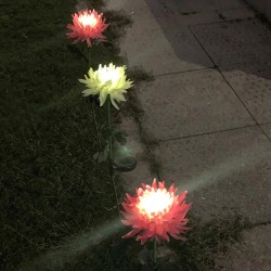 Chrysant bloemvormige lamp - tuinlamp - solar - LED - waterdichtSolar verlichting