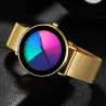 Creative Quartz horloge - kleurrijke wijzerplaat - waterdicht - roestvrij staal / leren band - unisexHorloges