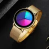 Creative Quartz horloge - kleurrijke wijzerplaat - waterdicht - roestvrij staal / leren band - unisexHorloges