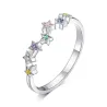 Elegant rainbow ring - colorful zircon - 925 sterling silverRings