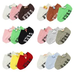 Katoenen babysokjes - antislip - bedrukte letters - cartoondecoratieKleding