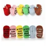 Katoenen babysokjes - antislip - bedrukte letters - cartoondecoratieKleding