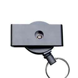 Metalen uitschuifbare sleutelhanger - clip - badgehouder - met staaldraadSleutelhangers