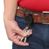 Metalen uitschuifbare sleutelhanger - clip - badgehouder - met staaldraadSleutelhangers