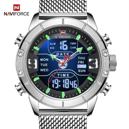 NAVIFORCE - luxe sporthorloge - quartz - digitaal - analoog dubbel display - waterdichtHorloges