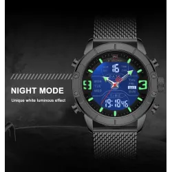 NAVIFORCE - luxe sporthorloge - quartz - digitaal - analoog dubbel display - waterdichtHorloges