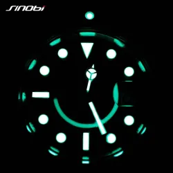 SINOBI - klassiek sport quartz horloge - lichtgevende wijzerplaat - roestvrij staalHorloges