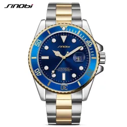 SINOBI - klassiek sport quartz horloge - lichtgevende wijzerplaat - roestvrij staalHorloges