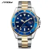 SINOBI - klassiek sport quartz horloge - lichtgevende wijzerplaat - roestvrij staalHorloges