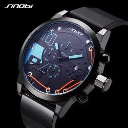 SINOBI - modieus quartz horloge - siliconen band - metaaldraadHorloges