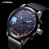SINOBI - modieus quartz horloge - siliconen band - metaaldraadHorloges