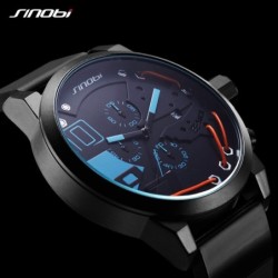 SINOBI - fashionable quartz watch - silicone strap - metal wireWatches