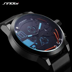 SINOBI - modieus quartz horloge - siliconen band - metaaldraadHorloges