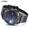 SINOBI - modieus quartz horloge - siliconen band - metaaldraadHorloges