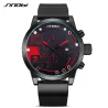 SINOBI - modieus quartz horloge - siliconen band - metaaldraadHorloges