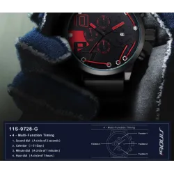 SINOBI - modieus quartz horloge - siliconen band - metaaldraadHorloges