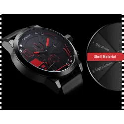 SINOBI - modieus quartz horloge - siliconen band - metaaldraadHorloges