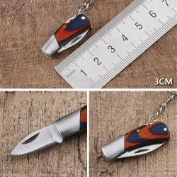 Mini opvouwbaar zakmes - met sleutelhanger - roestvrij staalMultitool & Zakmes